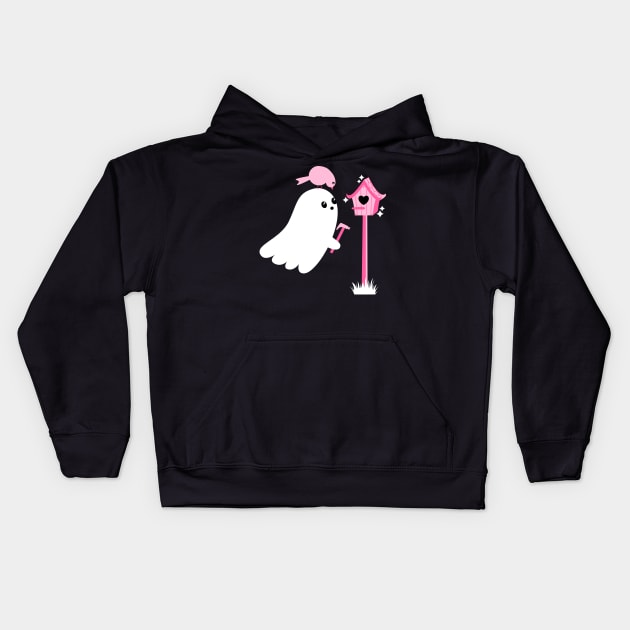 Ghost and Birdhouse Kids Hoodie by Kimberly Sterling